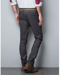 Zara | Gray Structured Chinos for Men | Lyst
