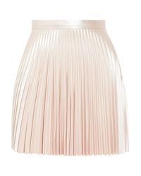 Lover Pink Pleated Faux Leather Mini Skirt