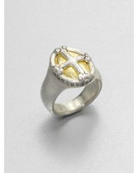 Gurhan | Metallic Sterling Silver 24k Gold Crest Ring | Lyst