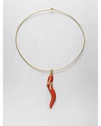 Kenneth Jay Lane | Orange Swarovski Crystal Snake Pendant Necklace | Lyst
