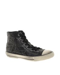 studded black trainers