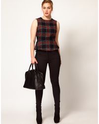 tartan peplum top