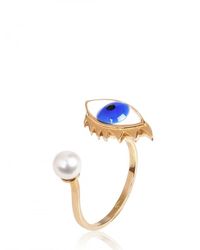 Delfina Delettrez | Metallic Eye and Pearl Ring | Lyst