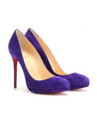 Christian louboutin Filo 120 Suede Pumps in Purple (grey) | Lyst  