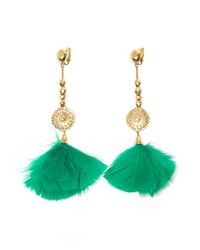 Aurelie Bidermann | Green Cite Dor Feather Earring | Lyst
