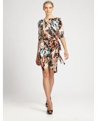 Rachel Roy | Black Landscape Printed Wrap Dress | Lyst