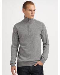 Burberry Brit | Gray Half-zip Wool Sweater for Men | Lyst