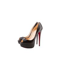 Christian Louboutin | Black Lady Peep Patent | Lyst