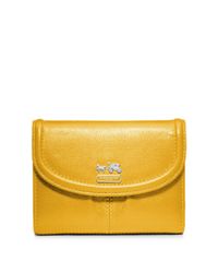 wallet madison coach leather medium yellow