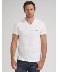 Lacoste | White Pima Cotton Tee for Men | Lyst
