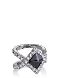 Rebecca Minkoff | Metallic Flipped Cz Amp Pave Ring | Lyst