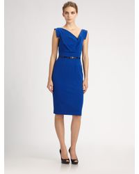 black halo blue dress