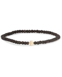 Luis Morais | Brown Skull Charm Charcoal Bead Bracelet for Men | Lyst