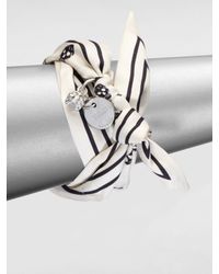 Alexander McQueen | White Skull Print Silk Wrap Bracelet | Lyst