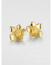 kate spade new york | Metallic Flower Stud Earrings | Lyst