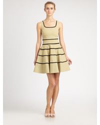 RED Valentino | Natural Striped A-Line Dress | Lyst