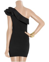 valentino ruffled dress stretch shoulder jersey