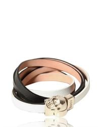 Alexander McQueen | White Skull Nappa Leather Bracelet | Lyst