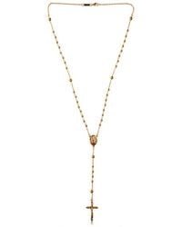 gold dolce rosary gabbana necklace metallic