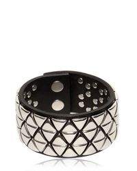 DSquared² | Black 35cm Triangle Studded Leather Bracelet for Men | Lyst