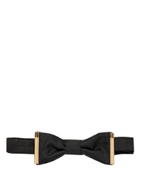DSquared² | Black Gold Metal Trim Silk Twill Bow Tie for Men | Lyst