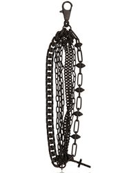 DSquared² | Black Matt Brass Cross and Chain Bracelet for Men | Lyst