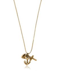 DSquared² | Metallic Anchor and Heart Brass Necklace for Men | Lyst
