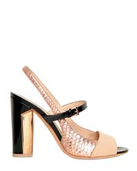 Grey Mer | Metallic Slingback Python Sandals | Lyst