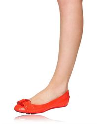 orange pointed toe flats