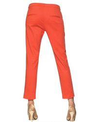 MSGM | Orange Techno Stretch Cotton Trousers | Lyst