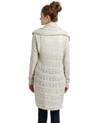 Autumn Cashmere | Gray Cashmere Pointelle Drape Cardigan | Lyst