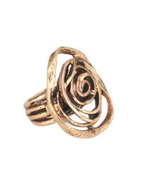 Oscar de la Renta | Metallic Swirl Cutout Flower Ring | Lyst