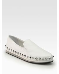 prada studded loafers