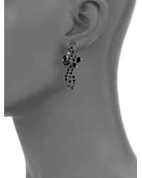 CZ by Kenneth Jay Lane | Black Mini Mosaic Crystal Earrings | Lyst