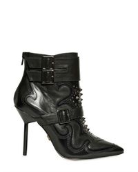 KG by Kurt Geiger Black 100mm Wyatt Studded Leather Belt Boots