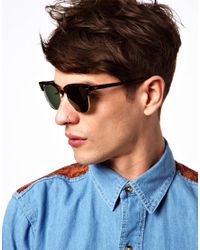 Ray Ban Clubmaster Sunglasses In Black For Men Lyst Ray Ban Clubmaster Sunglasses In Black For Men Lyst