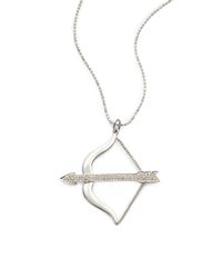 Sydney Evan | Metallic Diamond Bow Arrow Necklace | Lyst