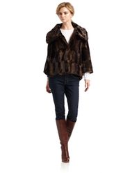 Tahari | Brown Tara Faux Fur Coat | Lyst