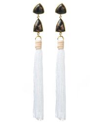 Lizzie Fortunato | White Surf Tassel Earring | Lyst