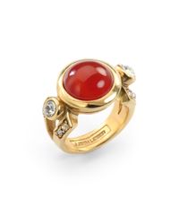 Judith Leiber | Red Dame Carnelian Crystal Ring | Lyst