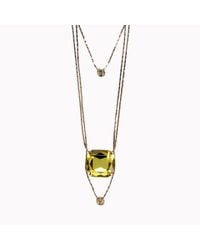 Stella McCartney | Pink Rose Gold Brass and Stones Triple Pendant Necklace | Lyst