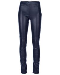 JOSEPH Leather Legging in Navy (Blue 
