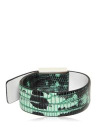 KENZO Green Tejus Printed Leather Bracelet