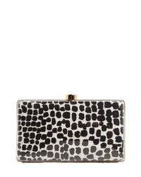 Stella McCartney Black Plexi Glass Printed Canvas Clutch