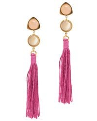 Lizzie Fortunato | Pink Hibiscus Tassel Earrings | Lyst