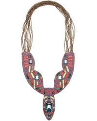 Nicole Miller | Multicolor Multi Bead Bib Necklace | Lyst