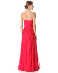 reem acra red gown