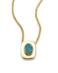 Kara Ross | Metallic Seafoam Oval Druzy Pendant Necklace | Lyst