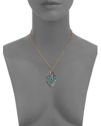 Kevia | Metallic Turquoise Double Marquis Pendant Necklace | Lyst