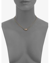 Michael Kors | Metallic Barrel Pendant Necklace | Lyst